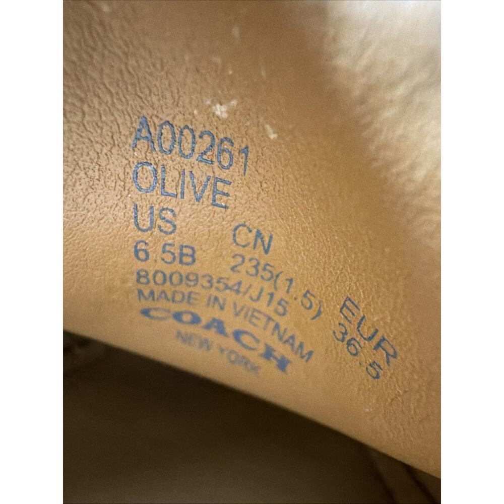 COACH Signature Olive 6.5B Jacquard Black & Smoke Women's Driving Loafer Logo - Picture 10 of 10